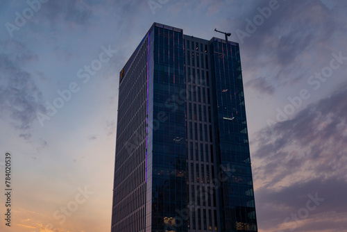 Lusail  Qatar - March    8     2024  Buildings and skyscrapers in Lusail during sunset  Qatar