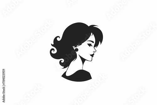 Minimalist Female Profile Line Art Abstract Woman Silhouette Logo Designs Simplistic Feminine Contour Illustrations Elegant Woman Outline Graphics Stylized Female Head Logos in Monochrome
