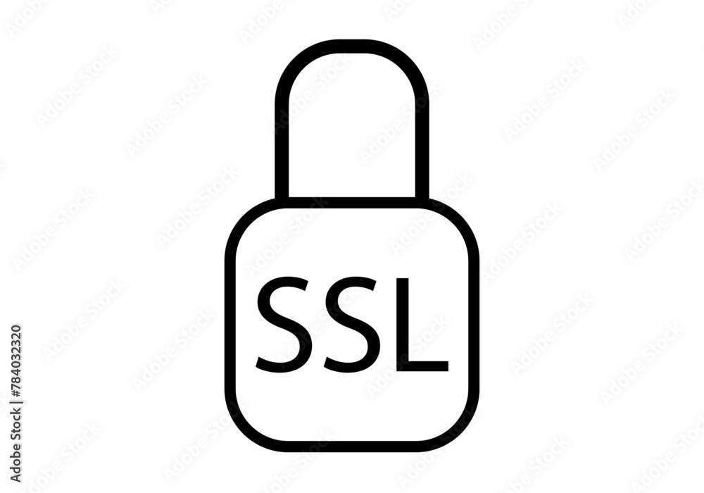 Icono negro de candado con certificado SSL. Icono negro de candado con certificado SSL.
