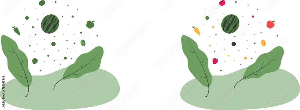 abstracted leaf-leaves-vegetables-fruits-space abstracted leaf-leaves-vegetables-fruits-space