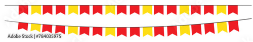 Free Download Carnival garland with flags isolated on white background. Decorative colorful pennants for birthday celebration, festival and bright decoration. - GFXLoad