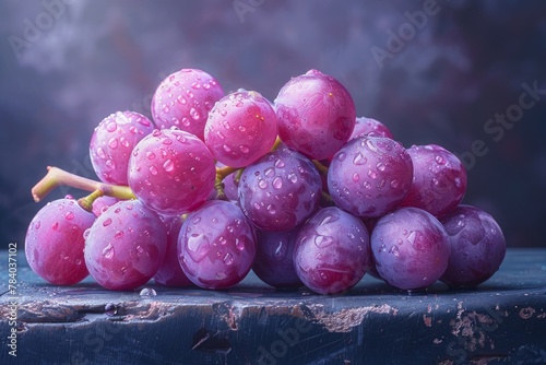 Wallpaper Mural Glistening Grapes with Water Drops on Moody Background Torontodigital.ca