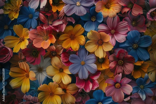 Close up of a bunch of colorful flowers  perfect for spring designs