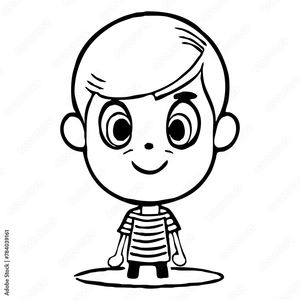 Obraz premium Black and white cartoon for children for coloring . Generated by Ai