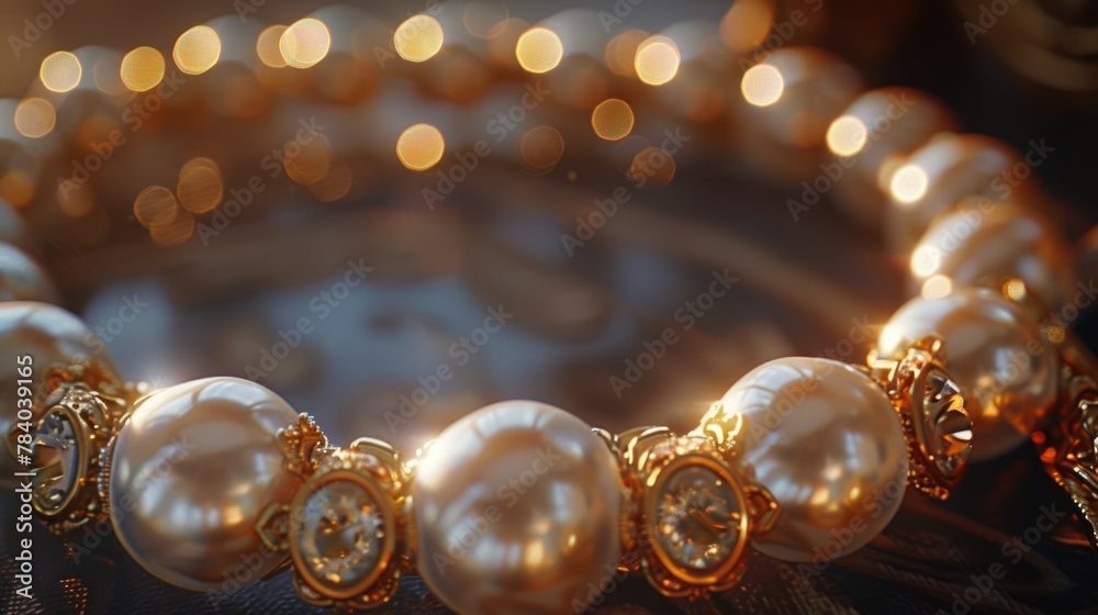 Elegant pearl bracelet, perfect for jewelry advertising Elegant pearl bracelet, perfect for jewelry advertising