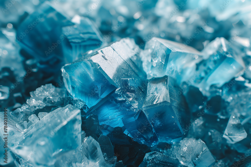 Blue ice crystals in close-up view nature wallpaper background Blue ice crystals in close-up view nature wallpaper background