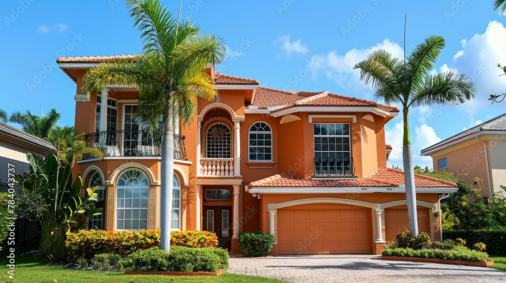 Pompano Beach, FL, USA - May 22, 2021: Single family house in Pompano Beach Florida USA