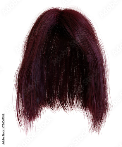 3D rendered hair isolated on transparent background 