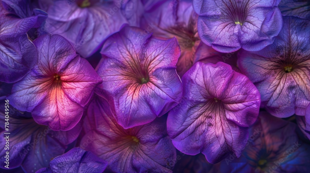 Close up shot of a bunch of vibrant purple flowers, perfect for nature backgrounds