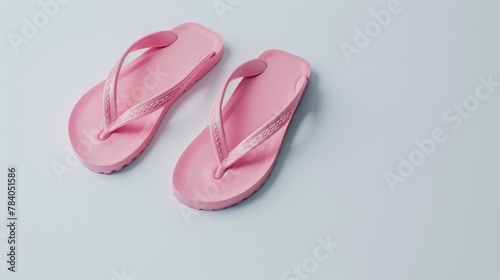 A pair of pink flip flops, perfect for summer vacation ads