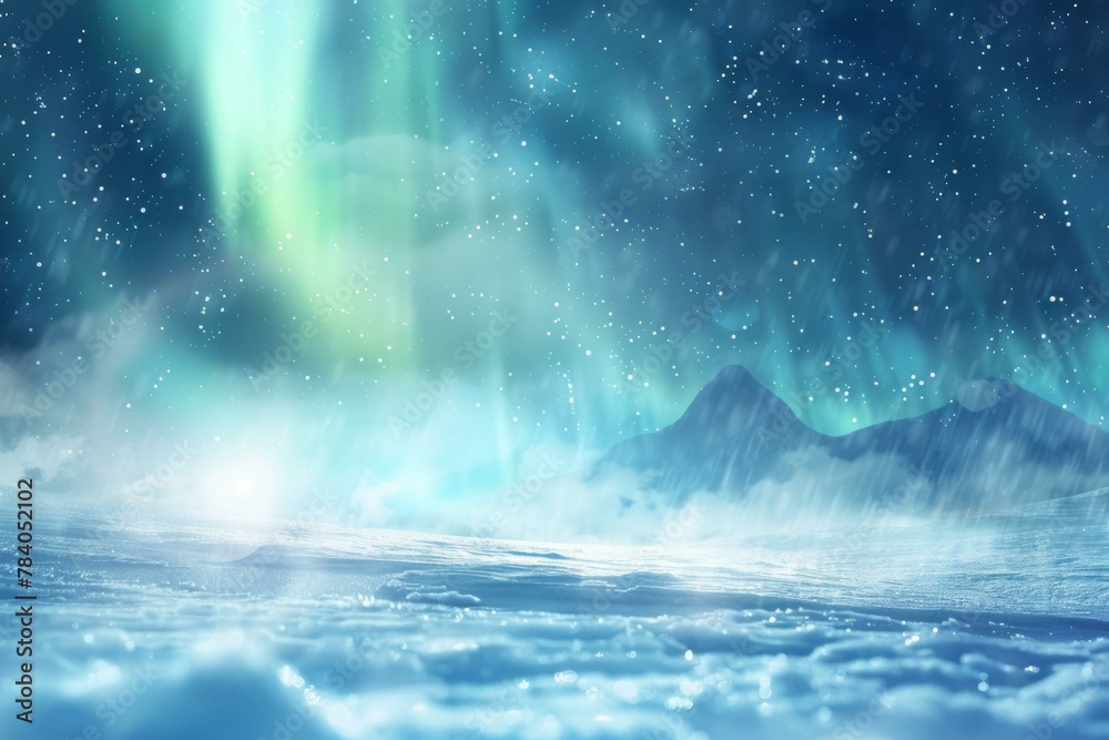 Enchanting Northern Lights Over Snowy Landscape, Winter Wonderland