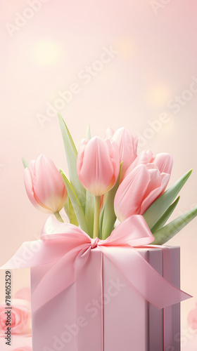 Tulips and gift box