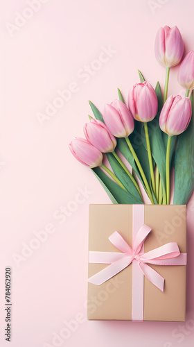 Tulips and gift box