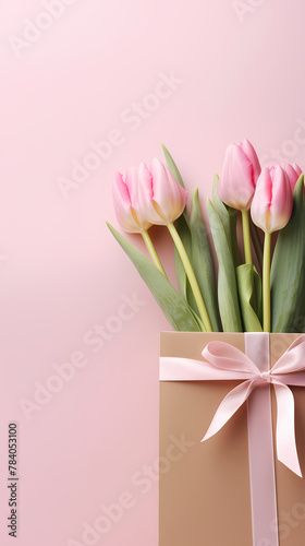 Tulips and gift box