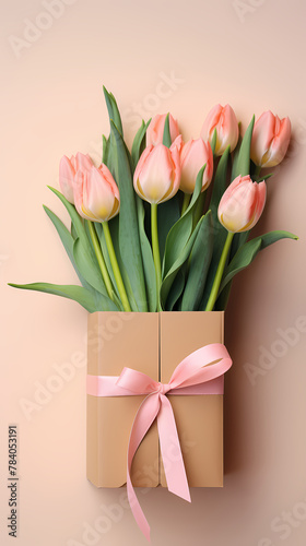 Tulips and gift box