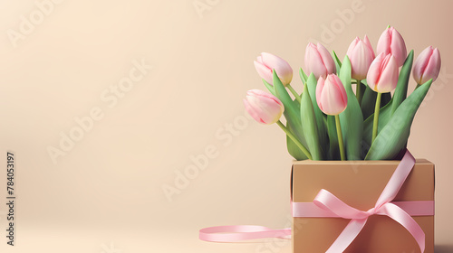 Tulips and gift box