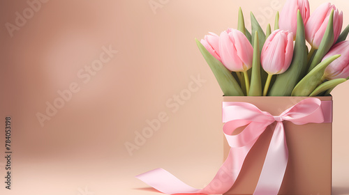 Tulips and gift box