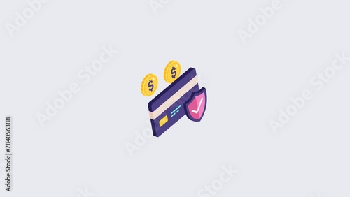 Secure Payment And Trolley Icon Animation