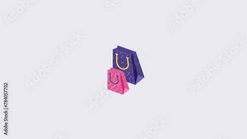 Shopping Bag And Debit Card Icon Animation
