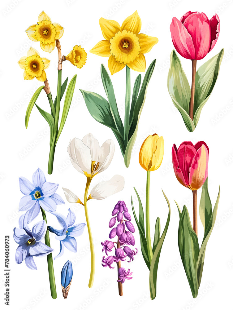 A vibrant spring bouquet of blooming tulips in red, white, pink, and yellow
