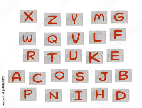 Cut square collage letters alphabet
