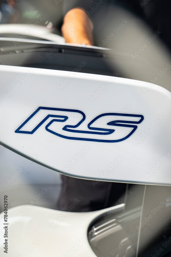 White Porsche 911 GT3 RS rear wing model trim logo, German Supercar ...