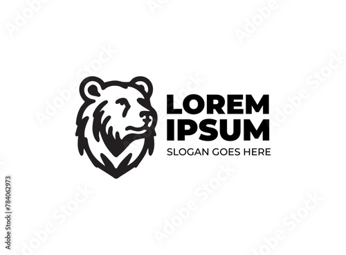 Bilde på lerret Bear portrait Face simple abstract logo design icon vector art drawing