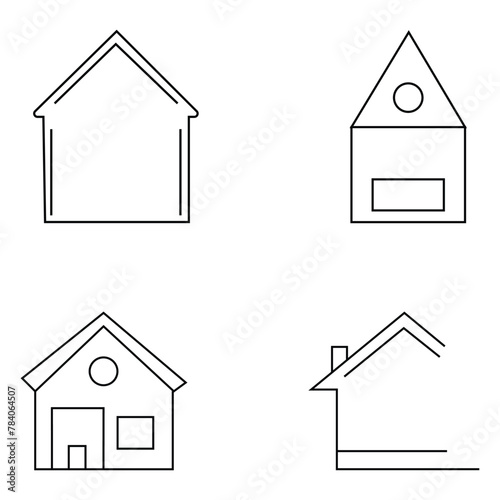 House line icon, outline vector sign, linear style pictogram isolated on white. Countryside home, rancho symbol, logo illustration. Vector illustration. Eps file 268.