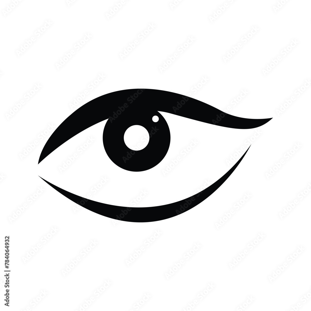 Eye Icon black. Black and white isolated eye. Graphic design. Watch emblem. Fashion logo for company and business. Simple eyelid. Vector illustration. Eps file 290. Eye Icon black. Black and white isolated eye. Graphic design. Watch emblem. Fashion logo for company and business. Simple eyelid. Vector illustration. Eps file 290.