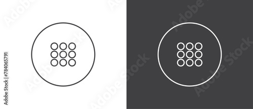 Button icon on the video call call screen, Simple line icon set of buttons template for mobile phone online app, ui. Internet talk, vector illustration in black and white background.