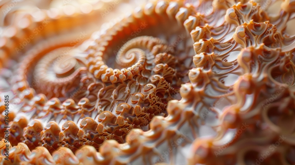 A close up of a spiral design on an object, AI