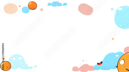 simple cartoon bubble vector photo frame illustration isolated on white background © abdel moumen rahal