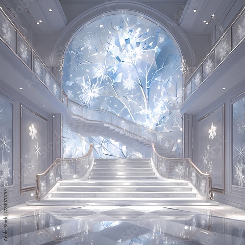 An Awe-Inspiring Entryway to a Frosted Marvel, Perfect for Winter Romance and Fantasy Narratives