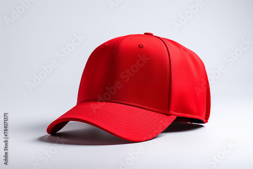 A stylish red baseball cap perfect for a day out in the sun black baseball cap Mockup for Product Design logo Placement and Branding concept