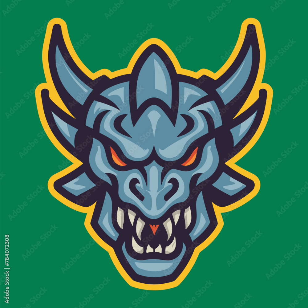 dragon head vector mascot design