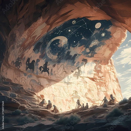 Ancestral Puebloans' Rock Art Displaying Celestial Wonders photo