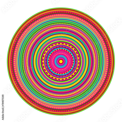 Mandala wit different colors ethnic ornament	