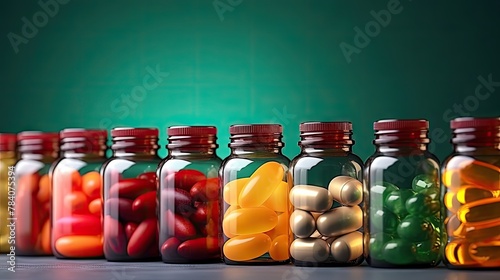 Multicolored pills and capsules in plastic UHD Wallpaper