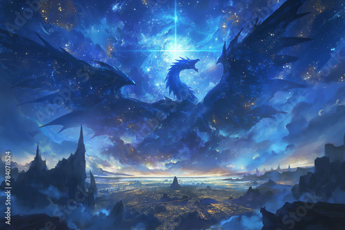 Celestial landscape where stars are silver strokes of light on a canvas of black velvet.