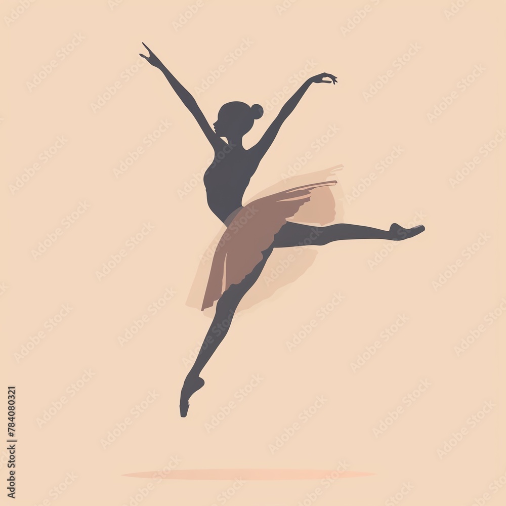 Embrace the beauty of simplicity and elegance through a minimalist vector illustration of a graceful ballerina in mid-twirl, embodying grace and poise