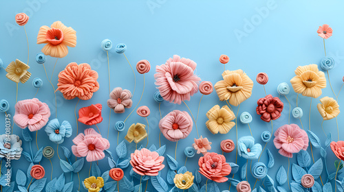 Photo of Flowers Made of Woolen Strands of Yarn Past