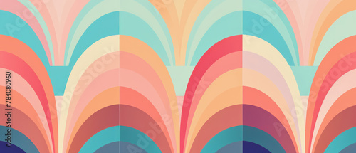 illustration of a retro wallpaper pattern in pastel colors