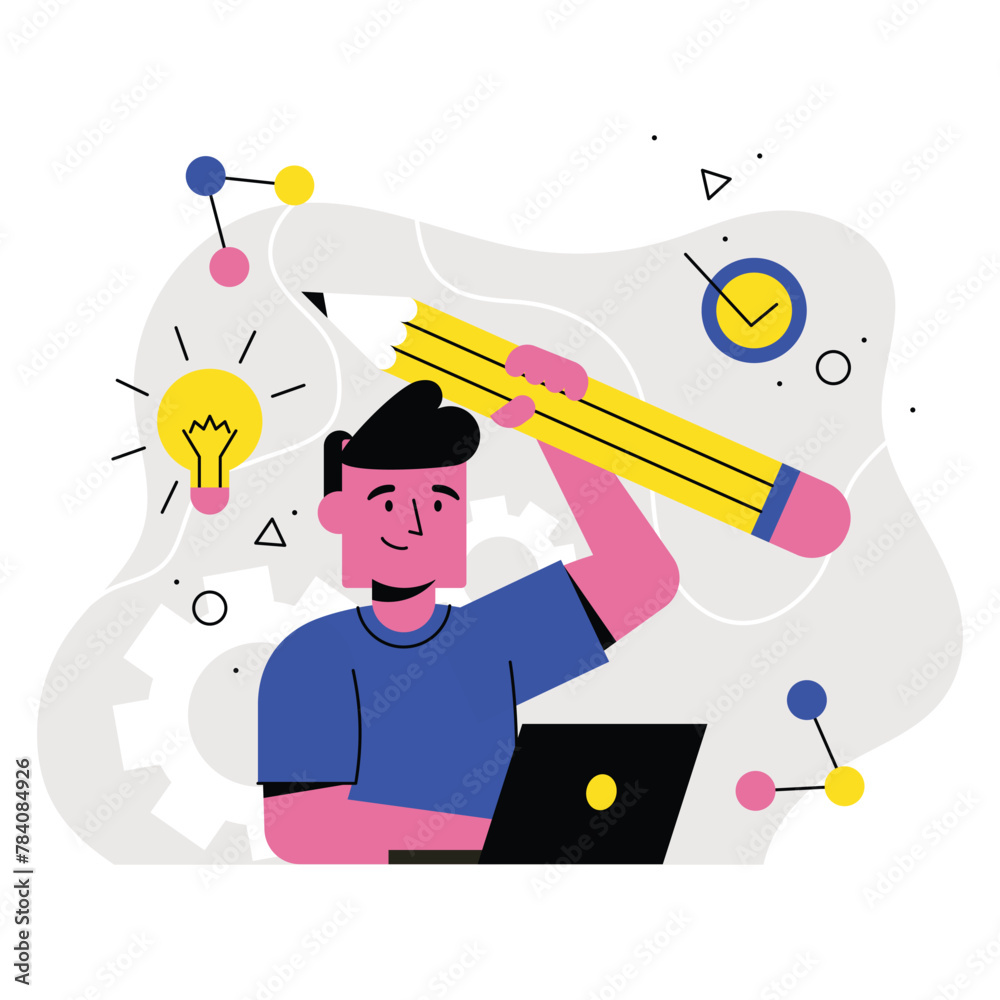 Creative solutions or Creative ideas, gets idea vector illustration concept. problem solving, creative thinking. Creative solutions or Creative ideas, gets idea vector illustration concept. problem solving, creative thinking.