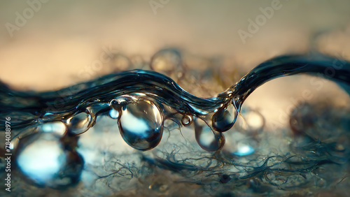 Macro of fibrant chrome Bubble as Background photo