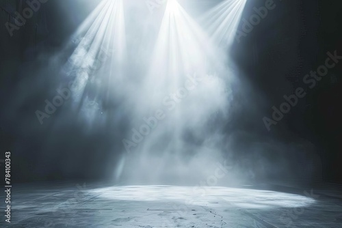 dramatic stage light against white background minimalist concept photo digital ilustration