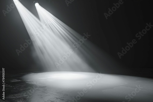 dramatic stage light against white background minimalist concept photo digital ilustration