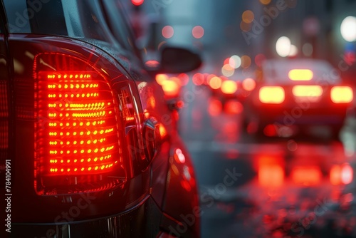 glowing red emergency vehicle siren light in traffic 3d alert signal render illustration © Lucija