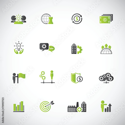 Universal business management and human resources icon set. Universal icons for web and mobile. Vector.	