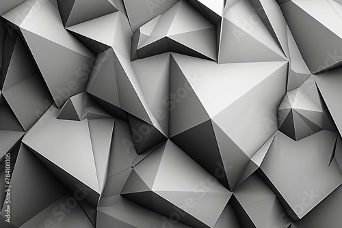 modern abstract background with 3d triangular shapes geometric design in shades of gray digital ilustration