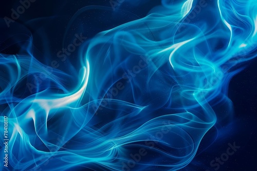 modern abstract blue smoke swirl on black background digital art fluid design 3d illustration